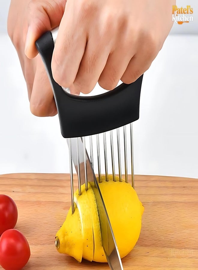 Patel's Kitchen Multipurpose Stainless Steel Holder for Slicing Onions, Slicing Tomatoes, Slicing Boiled Eggs and for Slicing Other Vegetables and Also Meat Tenderizer - Image 5